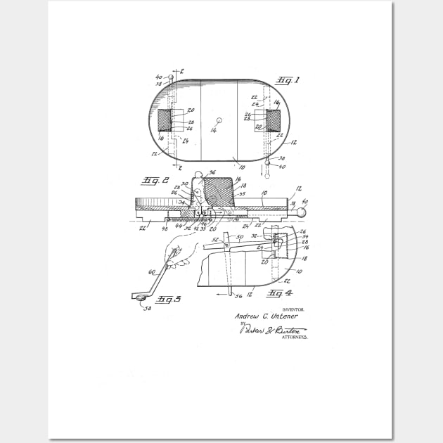 Hockey Game Board Vintage Patent Drawing Wall Art by TheYoungDesigns